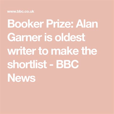 anonsgarer|Booker Prize: Alan Garner is oldest writer to make the shortlist